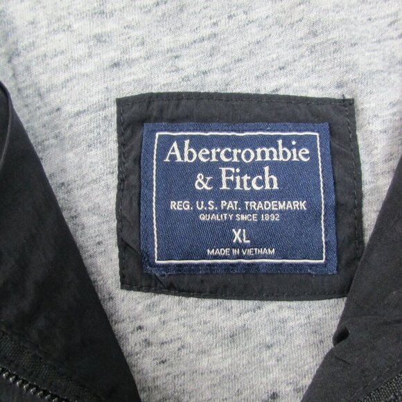 Abercrombie & Fitch Windbreaker Jacket Women XL White Black Casual Hooded Zip-Up - Picture 5 of 9